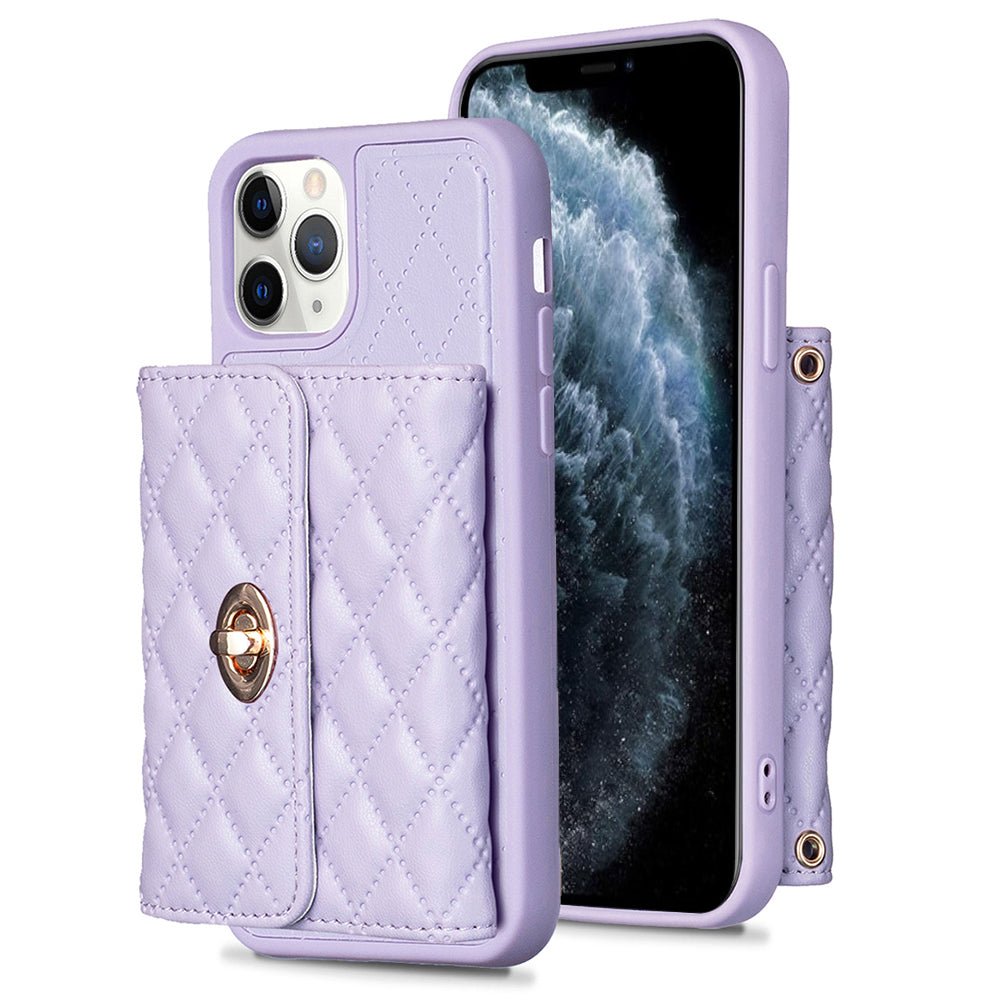 BF21 Phone Case for iPhone 11 Pro 5.8 inch PU Leather TPU Kickstand Card Holder Cover with Shoulder Strap BF21 Phone Case for iPhone 11 Pro 5.8 inch PU Leather TPU Kickstand Card Holder Cover with Shoulder Strap